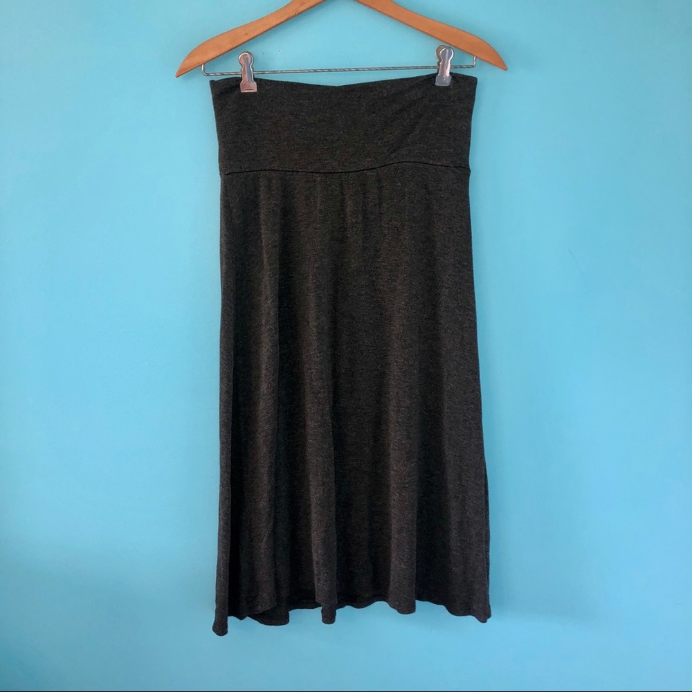 Nabee Gray Midi Skirt Stretch Work Career